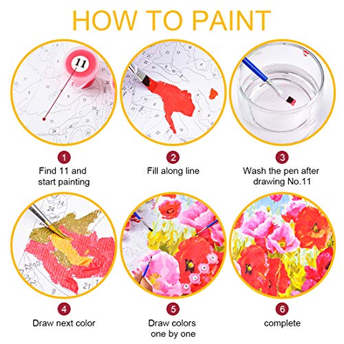 Komking Paint by Numbers for Adults, DIY Painting Paint by Numbers